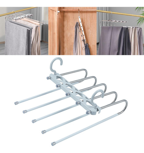 Perchas Para Pantalones Organización De Antideslizante Gris