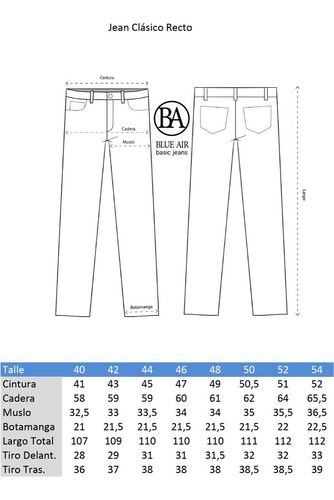 Imagen 2 de 4 de Jean Recto Hombre - Azul O Negro - B A Jeans