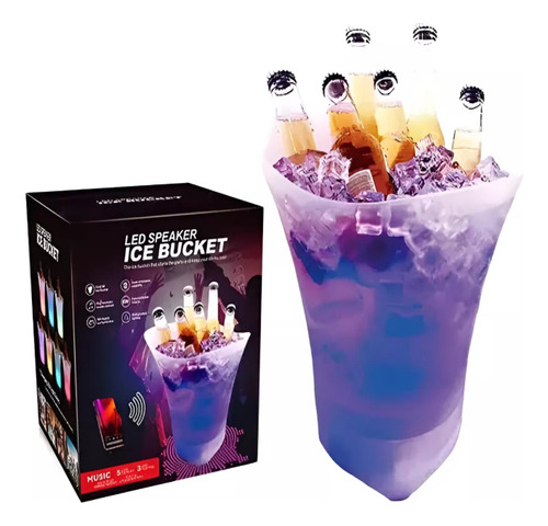 Hielera Parlante Cubetera Led Bluetooth Grande 7l Musical