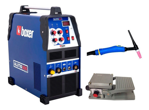 Máquina de solda inverter Boxer AluTIG 200 AC/DC azul e preta 60Hz 110V/220V