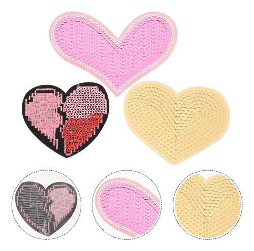 Adhesivo Love Back De Tela Con Forma De Corazón, 15 Unidades