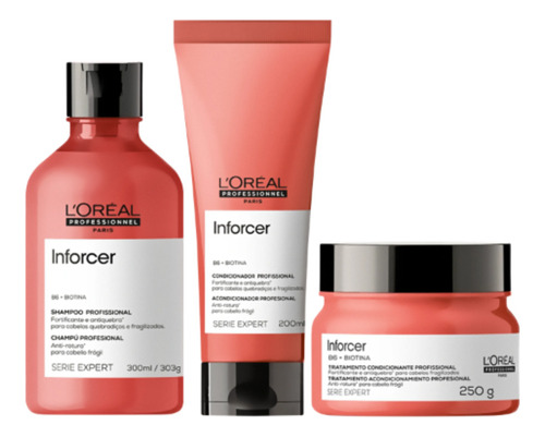 Kit Loreal Inforcer Sh 300ml+condicionador200ml+mascara250g