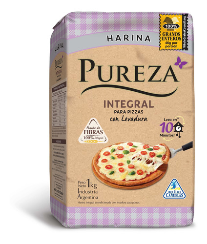 Pack X 6 Unid. Harina  Pizza Integ 1 Kg Pureza Harin Pro