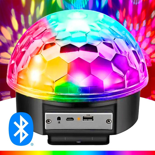 Imagen 7 de 9 de Bola Luz Led Rgb Rítmica Parlante Usb Mp3 Bluetooth 10w