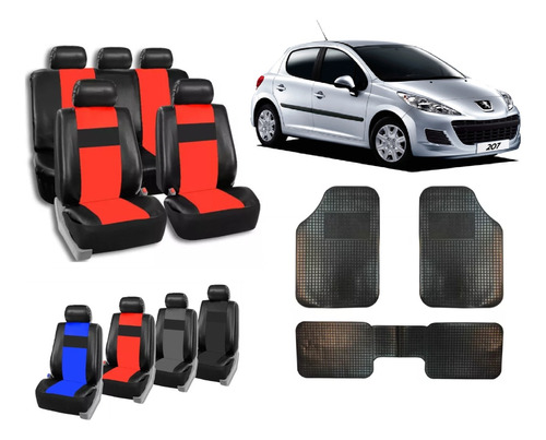 Fundas Cubre Asiento Cuerina Para Peugeot 207 + Alfombra 3p