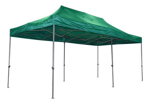 Toldo Plegable 3x6 Mts Lona Verde Con Paredes Laterales