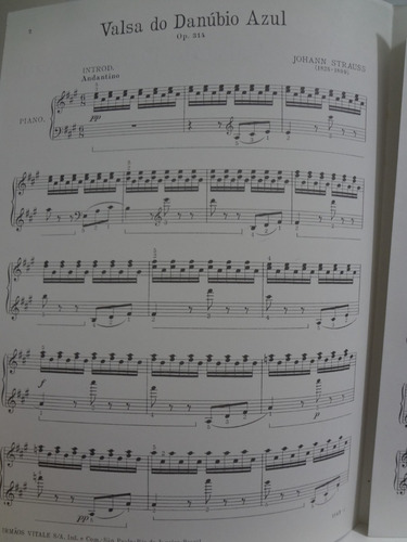 Partitura Piano Valsa Do Danubio Azul J. Strauss (Usado)
