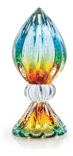 Vaso Pinha Base Cristal Murano Bicolor São Marcos 27cm - 001