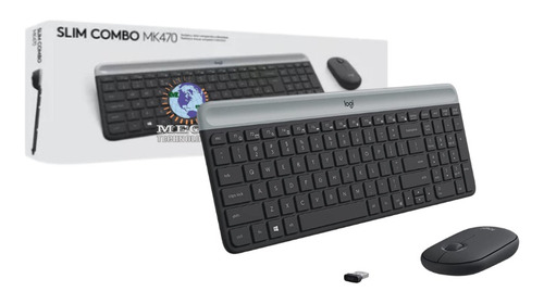 Teclado-mouse Logitech Mk470 Grafito Slim Wireless Usb Plug