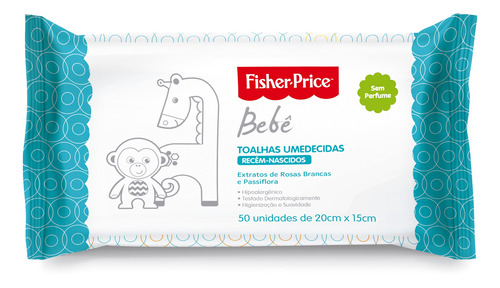 Toalhas Umedecidas Sem Perfume Fisher Price 50un