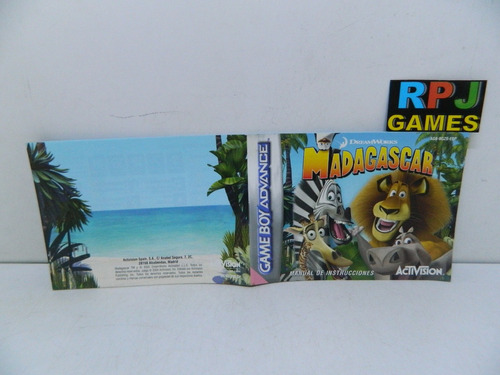 Só O Manual Original Do Madagascar Gba Game Boy Advance