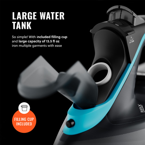 Plancha De Vapor Pursteam Steamburst+ 1750 W, Suela De Cerám Color Negro