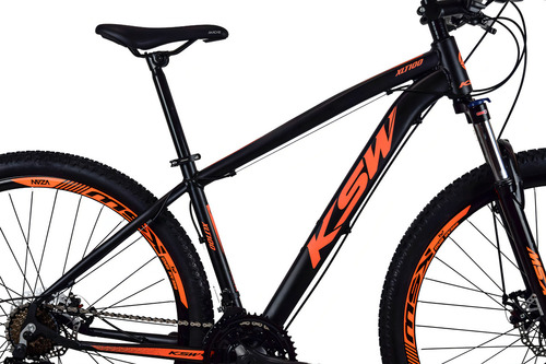 Bicicleta Ksw Aro 29 Freios Hidraulico 24v Câmbio Shima + K7 Cor Laranja