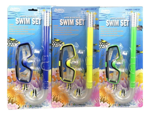 Careta Con Snorkel Gafa Natación Niños Caretear Nadar