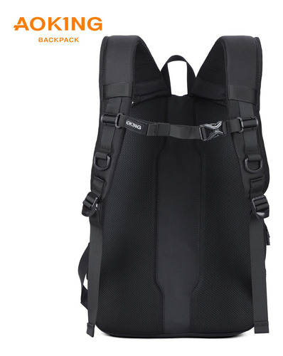 Mochila Impermeable Hombre Mujer Notebook Aoking Xn3353-6 Color Negro