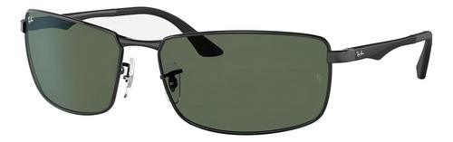 Óculos de sol polarizados Ray-Ban RB3498 tamanho Large armação polished black y lente green