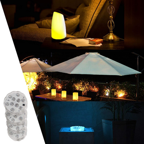 4pcs Luz Sumergible Alberca Impermeable Led Luz Subacuática