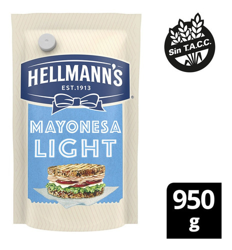 Mayonesa Hellmann's Light Sin Tacc Doypack X 950 Gr