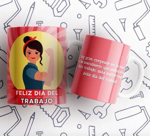 Kit Imprimible Plantillas Tazas Dia Del Trabajador M7