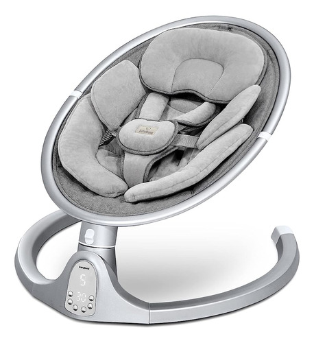 Silla Mecedora Automática Para Bebés Marca Baby Bond Color Gray