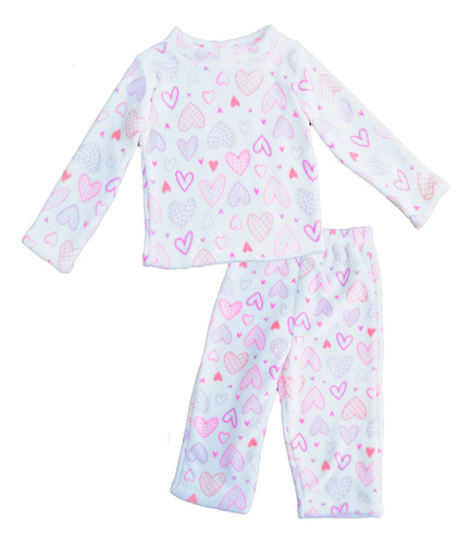 Conjunto Pijama Para Niña Corazones 