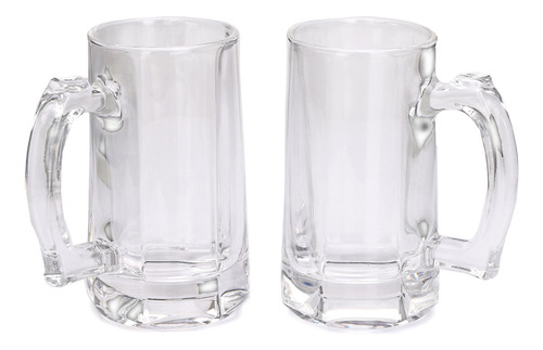 Kit 2 Canecas Vidro Reforçada Chopp 380ml Outback Bar Boteco