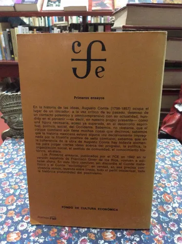 Primeros Ensayos De Augusto Comte (Usado)