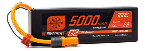 Spektrum 7.4v 5000mah 2s 100c Smart G2 Hardcase Lipo Batera: