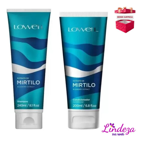 Kit Lowell Extrato De Mirtilo Sh 240ml + Cond 200ml + Brinde