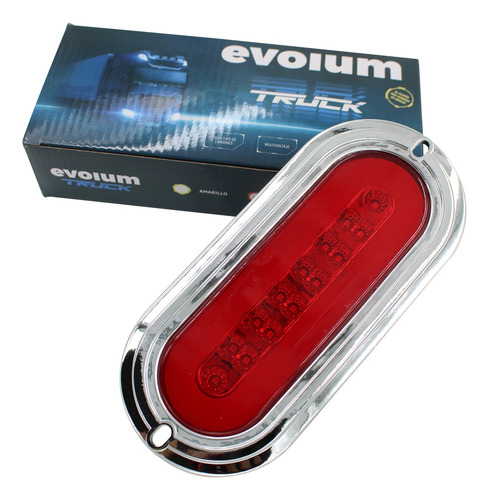 Plafon Led X009 Ovalado Bisel Cromo Luz Fija Y Con Estrobo X009 Rojo