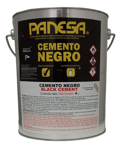 Cemento Panesa Negro 4lts Para Vulcanizar