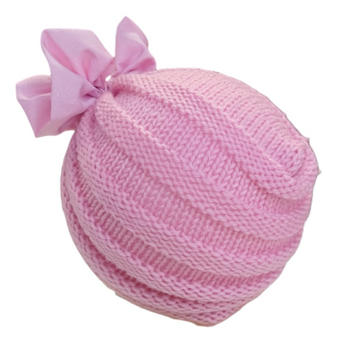 Turbante, Gorrito Para Bebé Tejido Con Moño