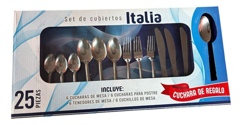 Set De Cubiertos 25 Pzas Plateado