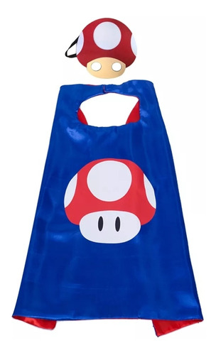 Capa Disfraz Infantil  + Antifaz Super Mario Figura Acción