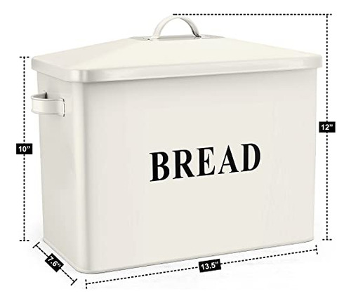 Caja De Pan E-far Cream Para Encimera De Cocina, Panera Metá