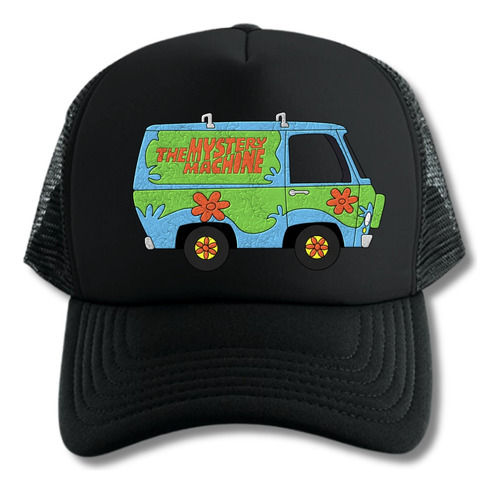 Gorra Tipo Trucker Negra Scooby Doo Maquina Del Misterio