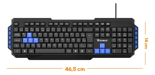 Teclado Sumay Gamer Tg1303 - Abnt2 Preto Português Brasil