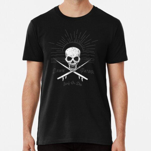 Remera Dawn Patrol - Insignia De Calavera Blanca Surf Or Die