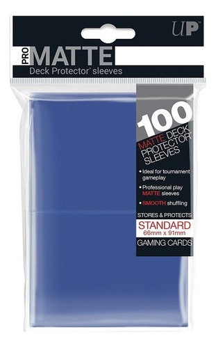 Deck Protector Sleeves: Blue Pro Matte Standard X 100