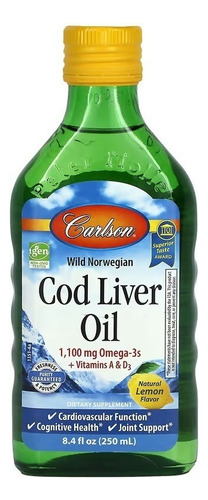 Aceite de hígado de bacalao (aceite de hígado de bacalao) - 250 ml sabor limón