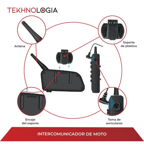 Imagen 7 de 10 de Intercomunicador Bluetooth Casco Moto V6 1200m Ejeas X 2 Uni