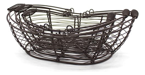 Oval Metal Wire Storage Baskets Rustic Egg Baskets With...