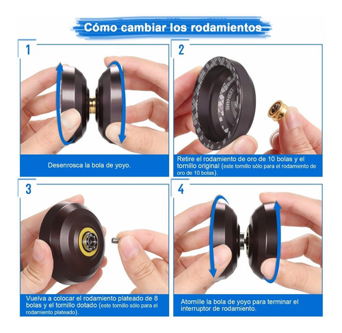 Imagen 3 de 8 de Yoyo Profesional Bola De Aleación De Aluminio Sensible Yoyo