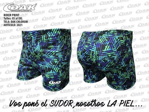 Malla Boxer Short Dak Print Natación Local Phmarino Caballit