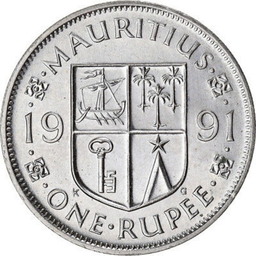 Islas Mauricio Moneda De 1 Rupia  Año 1991 Km #55 Excelente
