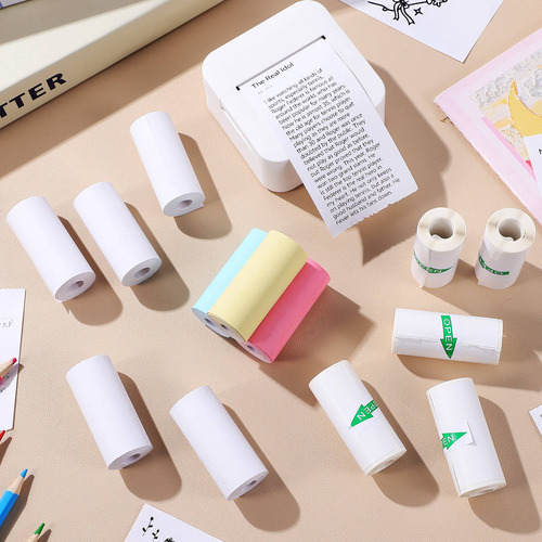 13 Rollos De Papel Adhesivo Para Mini Impresora Térmica, Rol