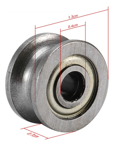 10pcs U624zz Polea Guía De Rodamiento De Bolas Con Ranura En