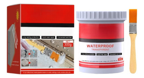 . 300g Sellador Transparente Impermeable,techo Reparación