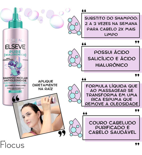 Kit Elseve Pure Hialurônico Shampoo Micelar Antioleosidade