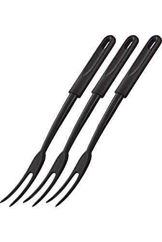 Tenedores De Nailon Color Negro Resistentes Al Calor 3 Pzs